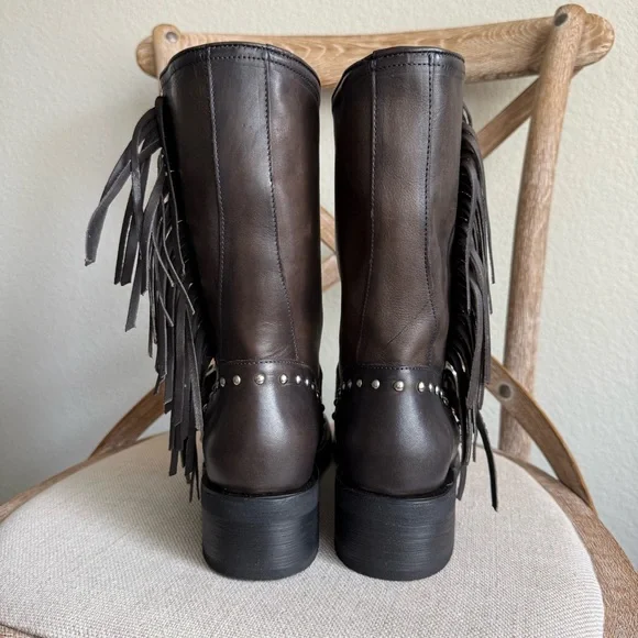 Frye Viv Fringe Engineer Boots - Picture 3 of 9